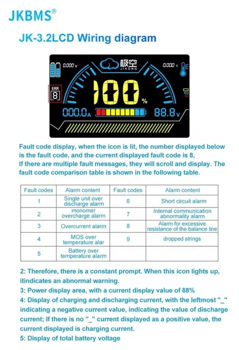У наявності! Яскравий дисплей 3.2" jk display монітор екран BMS JiKong