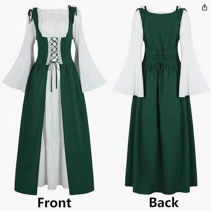 Sukienka wiktoriańska Cosplay strój przebranie kostium elfa XL