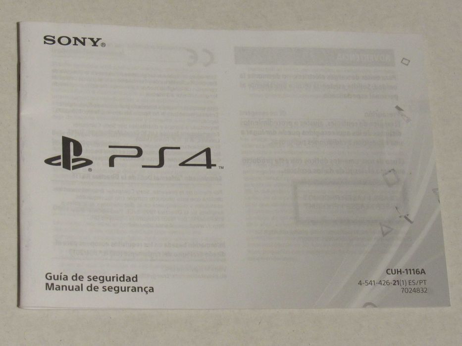 Manuais e prospeto PT Playstation 4 PS4