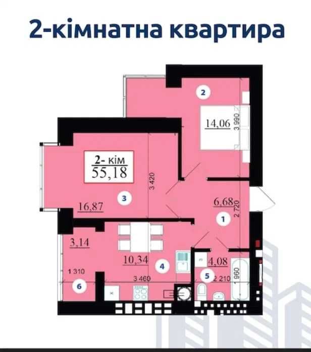 Готова 2 кім кв біля парку та озера