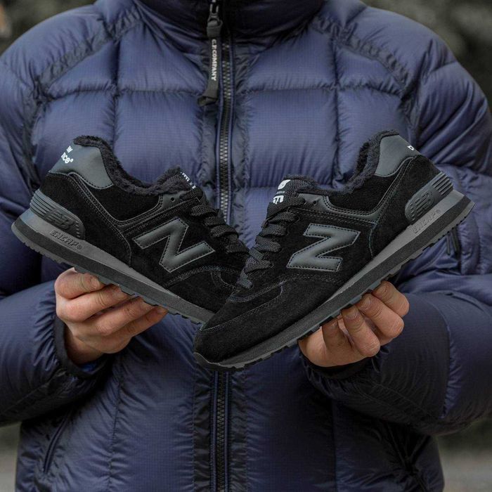 Унисекс зимние замшевые кроссовки New Balance 574 Winter Fur ню беланс