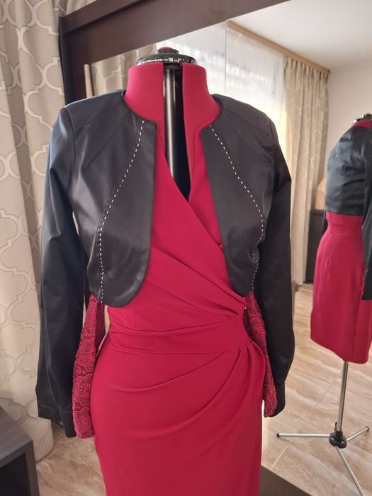 Czarne bolerko z grubszej satyny