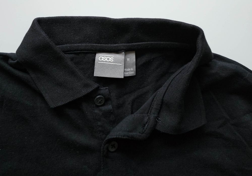 Asos koszulka polo czarna męska koszulka M