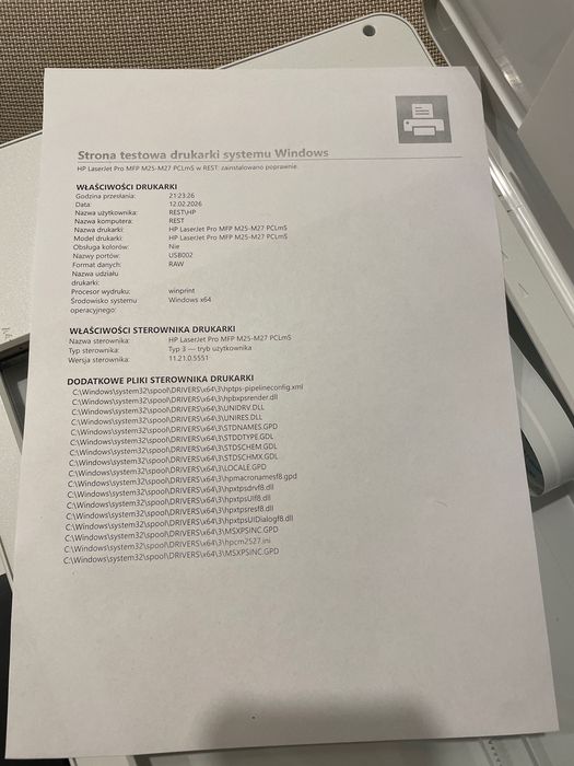 Drukarka laserowa Hp Lj pro m 26a jak nowa mały przebieg 2014stron
