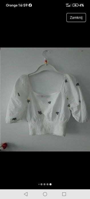Cropp top z odkrytymi ramionami bluzka krótka 100%bawełny