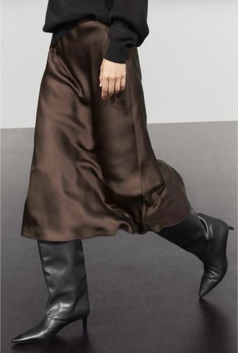 сатинова спідниця штучний шовк  massimo  dutti