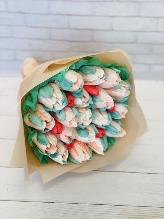 Зефірні квіти,солодкий букет на 8 березня,оригінальний подарунок,8 мар