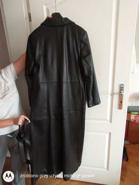 Płaszcz skórzany rozmiar M czarny