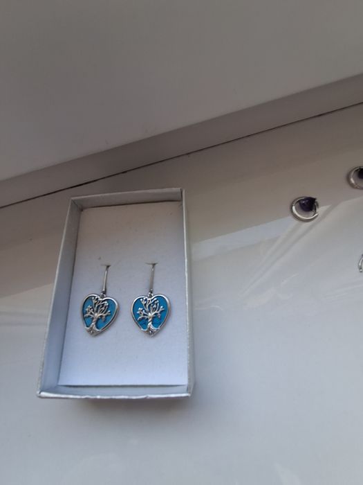 Kolczyki serca turkus