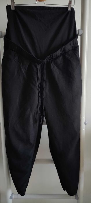 Spodnie ciążowe z domieszką lnu MAMA H&M, rozmiar L