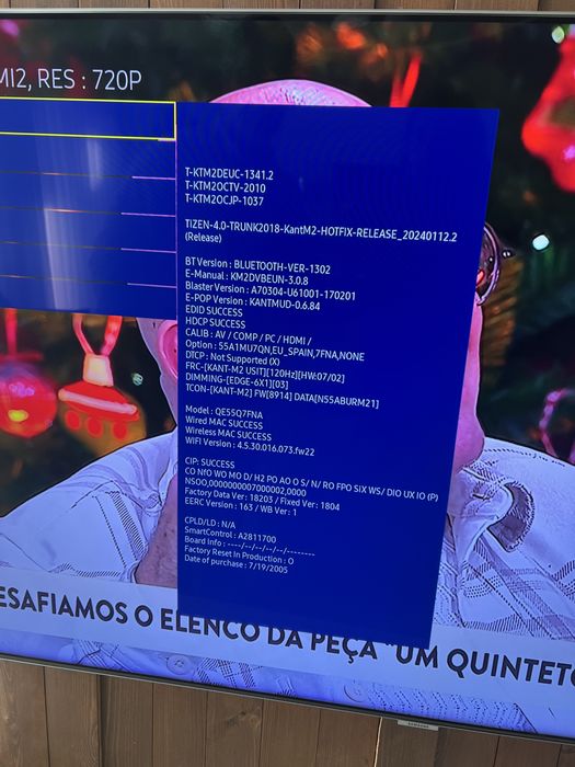 Samsung QLED 55" QE55Q7FN (Para Peças / Ecrã com Linhas)