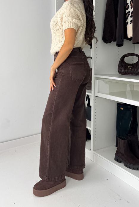 Laulia jeansy boyfriendy skos XL 40/42 brąz