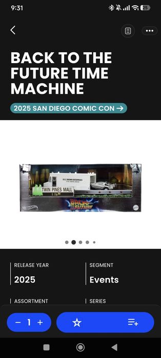 Hot wheels Back to the Future