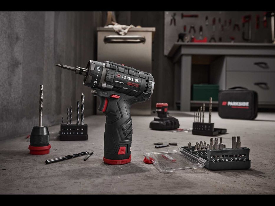 Wiertarko-wkrętarka Parkside Performance 2x Aku 12V zestaw PARAGON