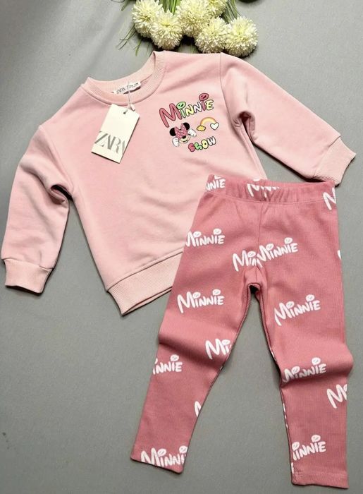 Костюм для дівчинки світшот тринитка та лосини в рубчик