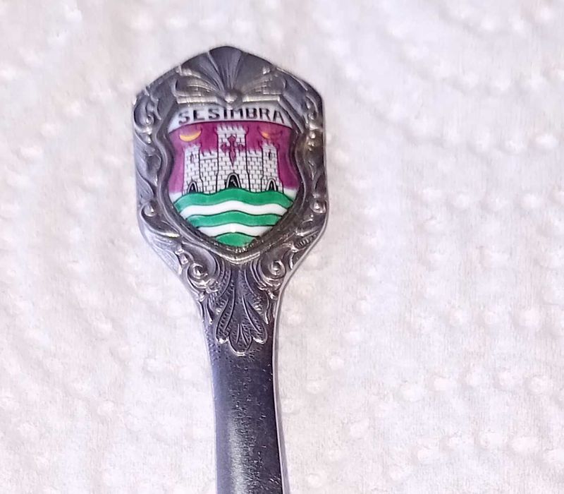 Colheres em alpaca, coleção cidades de Portugal Setúbal e Sesimbra