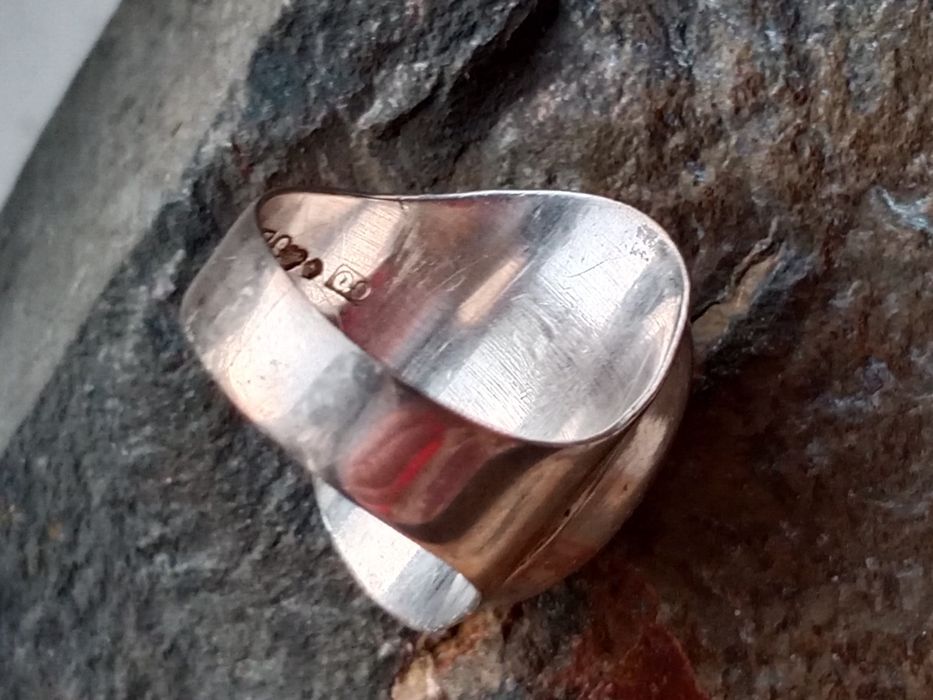 Antyk Stary sygnet z kamieniem duży pierścionek srebrny 800 ?Szwecja