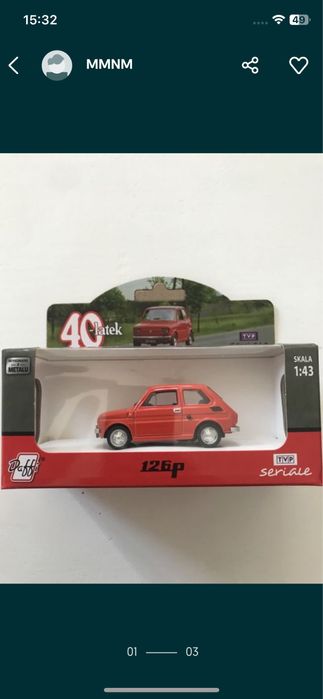 Samochód Fiat 126p serial czterdziestolatek Daffi kolekcja PRL