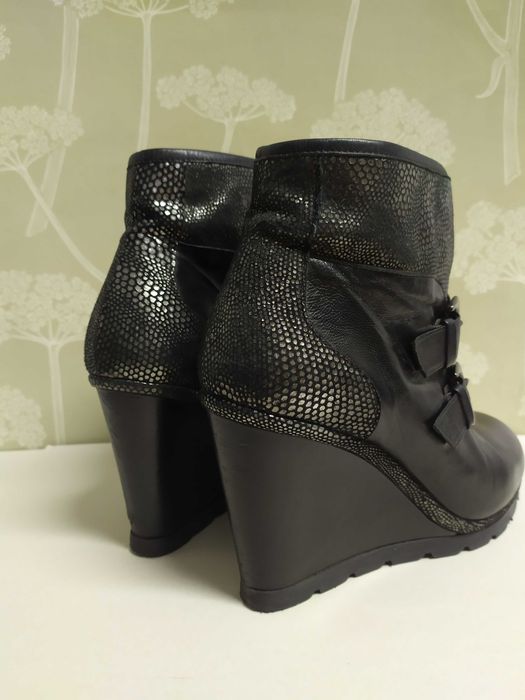 Botins cunha, couro/pele genuína, ana sousa,  tam. 37