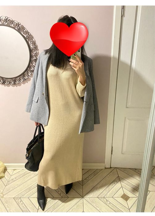 Тепле в’язанне плаття теплое платье макси