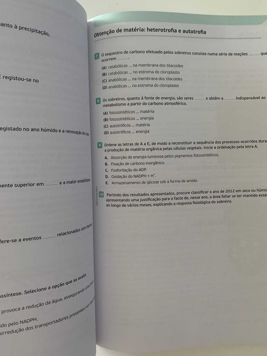 Exercícios de Biologia e Geologia 10º ano
