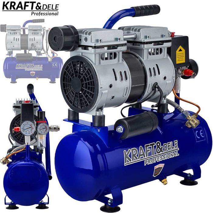 KRAFTDELE Kompresor Bezolejowy 9l 550w 155l/min 8bar Kompaktowy KD4098