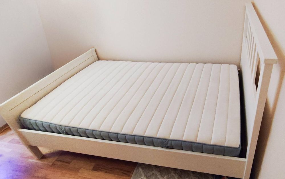 Kompletne łóżko 120x200 IKEA VALEVAG + HEMNES + LUROY