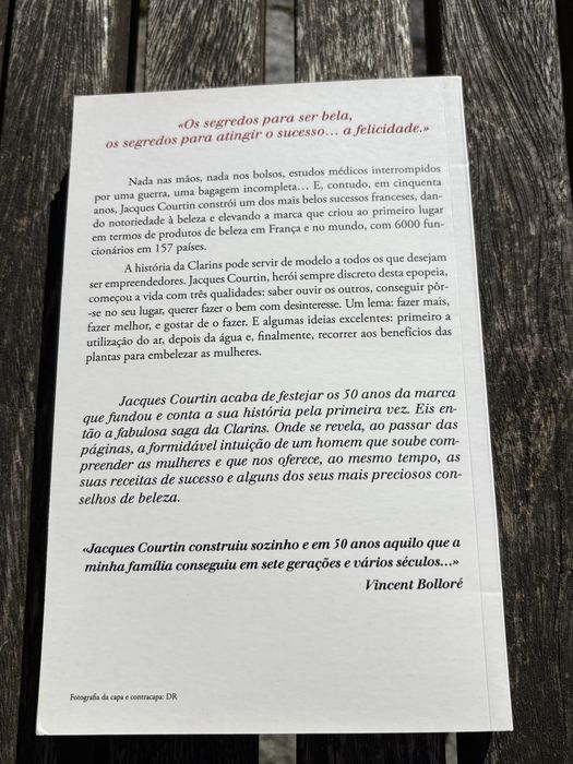 Livro “Um êxito em beleza” de Jacques Courtin”