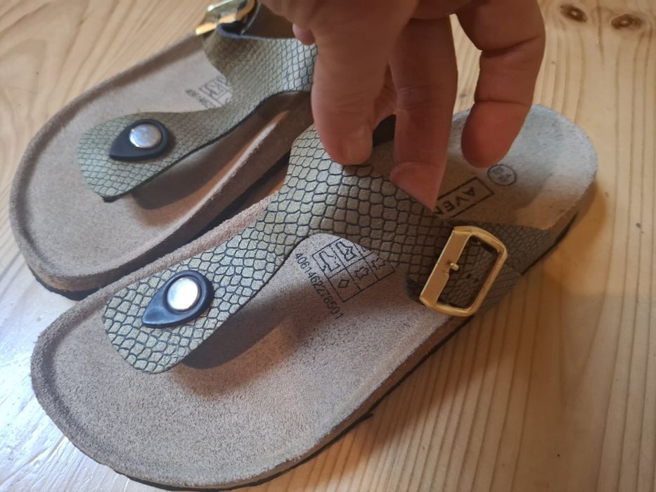 Klapki Avenue skora jak birkenstock 37 23,5cm wężowe