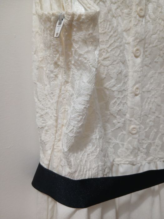 Vestido branco renda forrado 38