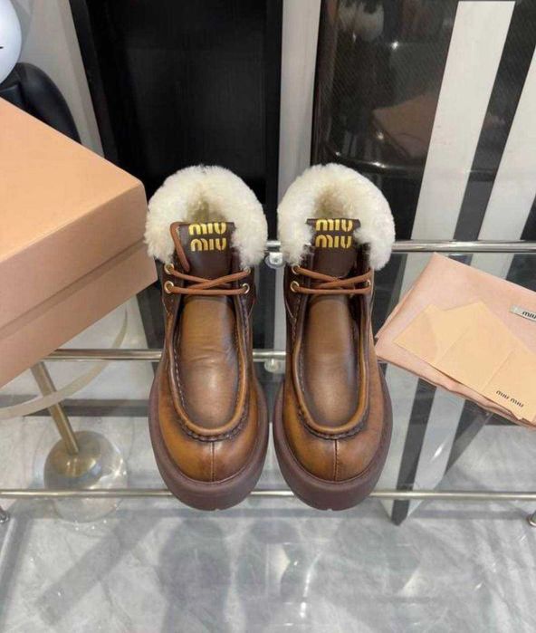 Botki trapery na futerku Miu Miu! Skórzane i zamszowe! Premium 36-41