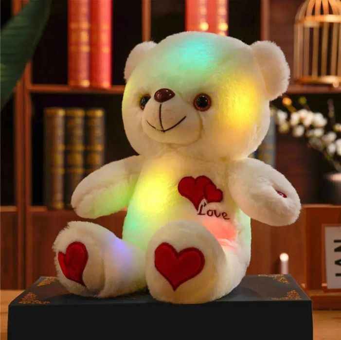 М'яка іграшка "Ведмедик" з LED-підсвіткою 30см (з батарейками)