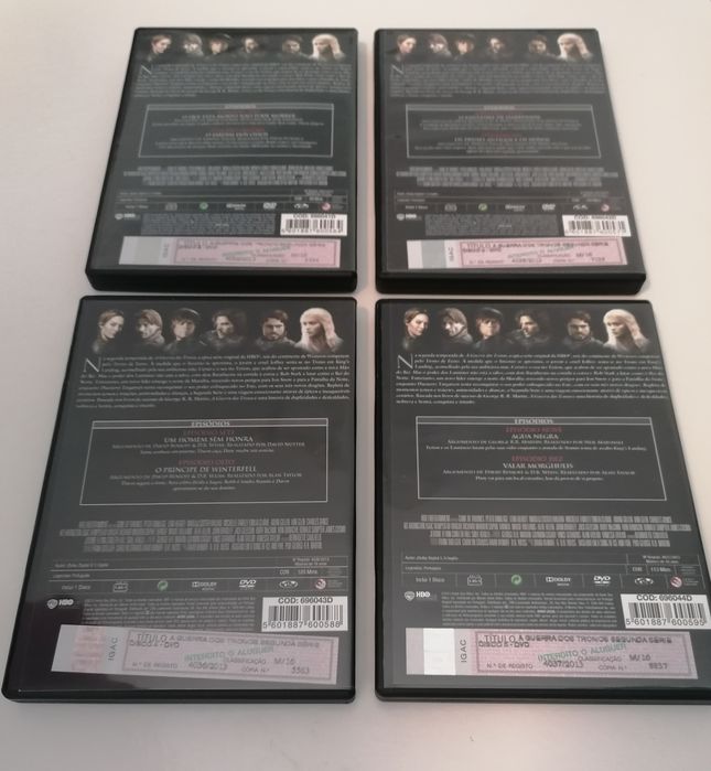 4 Dvds A Guerra dos Tronos

A segunda série :
. Disco 2
. Disco 3
.