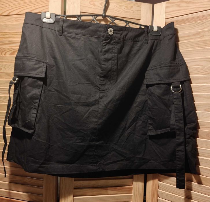 Spódnica czarna kieszenie "bojówki"  3XL