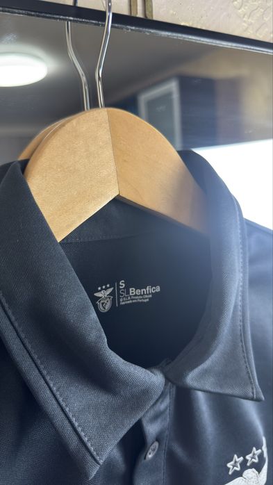 Поло SL Benfica Офіційний Мерч Чорна Футбольна Теніска