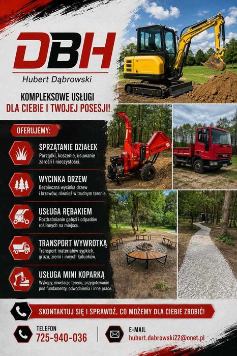 Oczyszczanie, porządkowanie działek, nieużytków, wycinka drzew