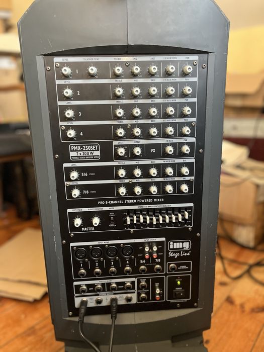 Zestaw nagłośnieniowy IMG Stage Line PMX250SET – komplet + akcesoria