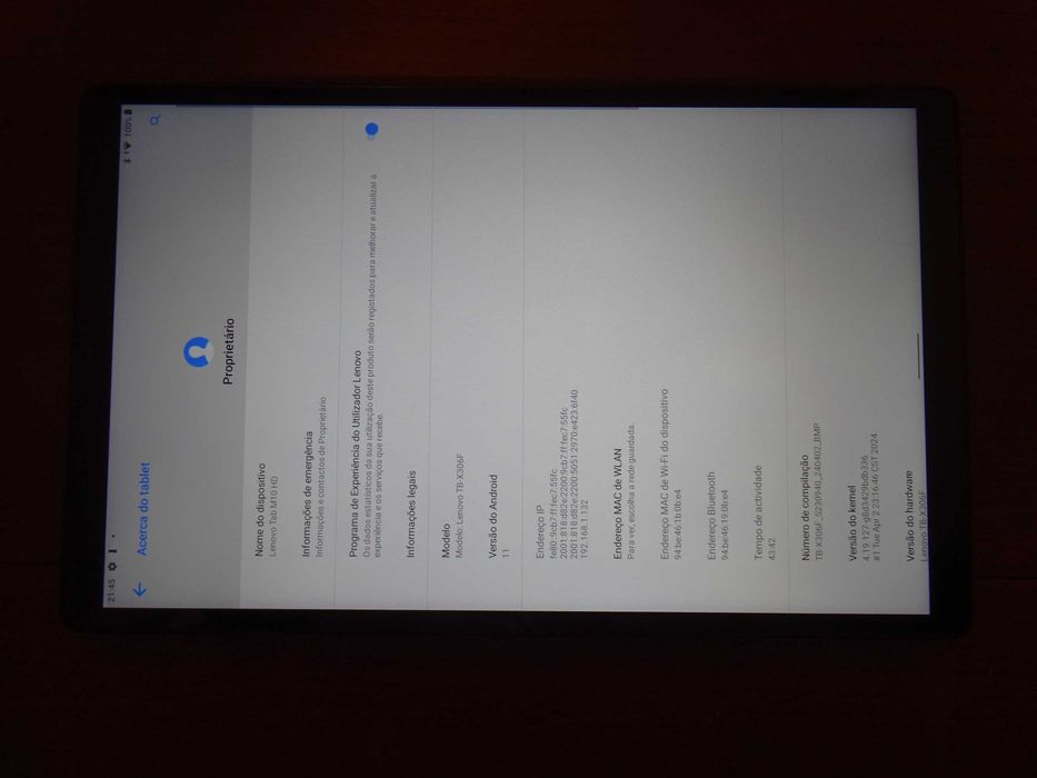 Tablet Lenovo M10 HD + Capa Folio - 4GB+64GB