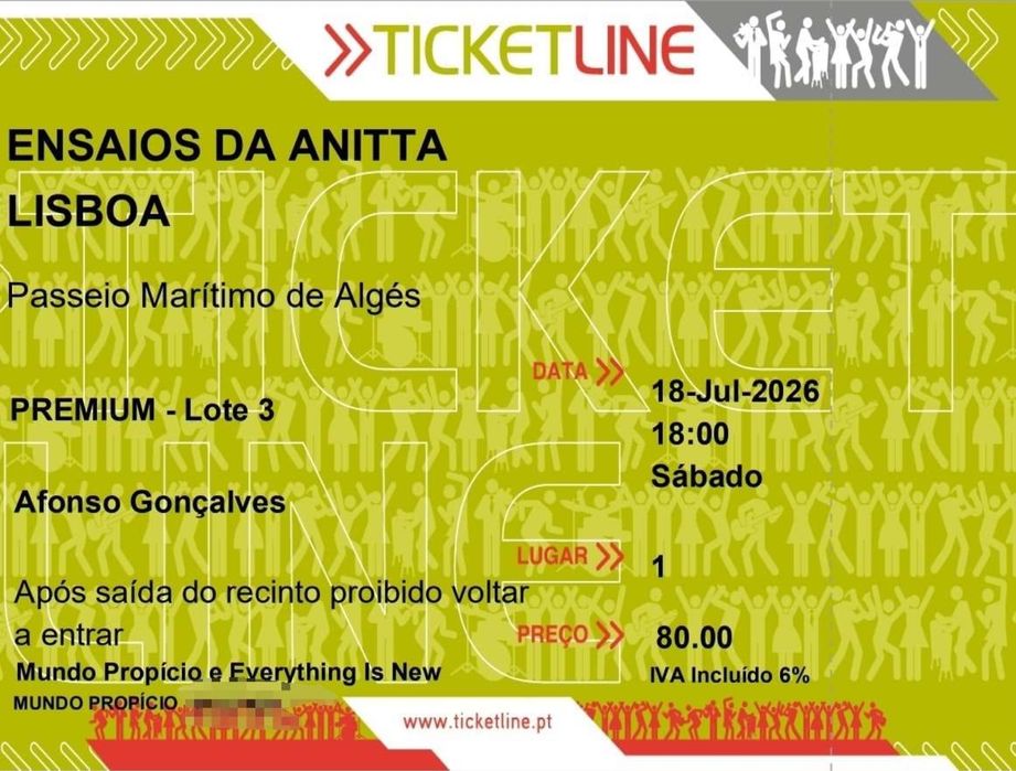 Vendo bilhete ensaios da anitta