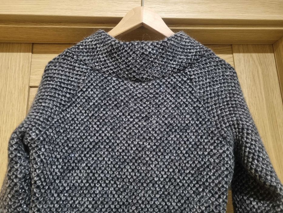 Wełniany sweter Bellete, czarno-srebrny, S/M