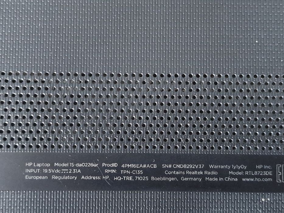 Ноутбук HP intel i3 7020u, DDR4 8GB, SSD 128+HDD 500