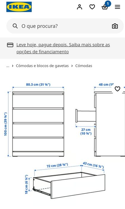 Comodas modelo Malm Ikea