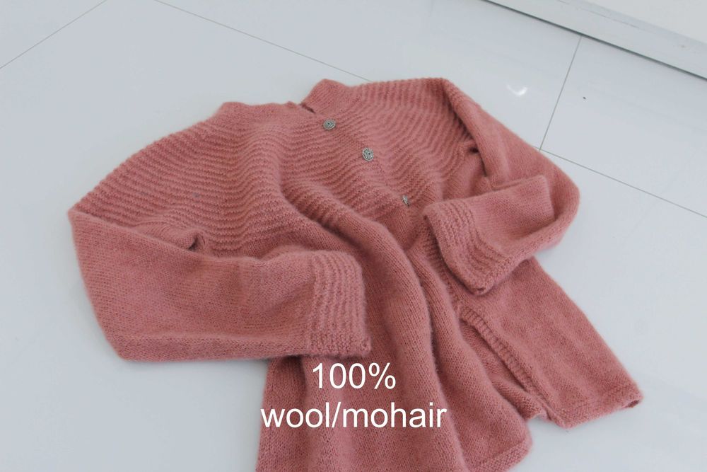100%wool/moher hand made bez wad L