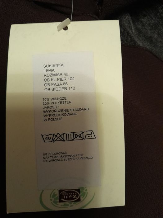 Suknia sukienka brąz 46 48 nowa wiskoza 70 % bal wesele  elegancka