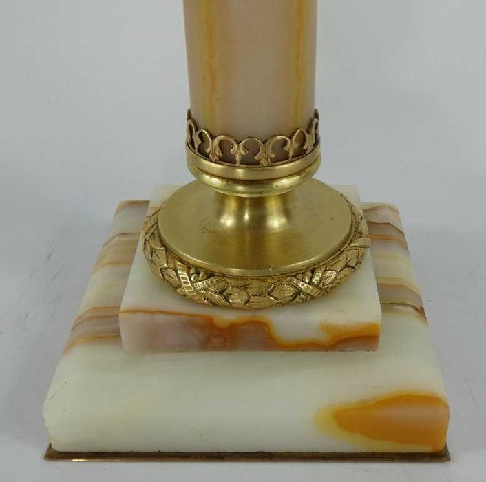 Kolumnowa LAMPA NAFTOWA alabaster brenner MATADOR kominek klosz 85 cm