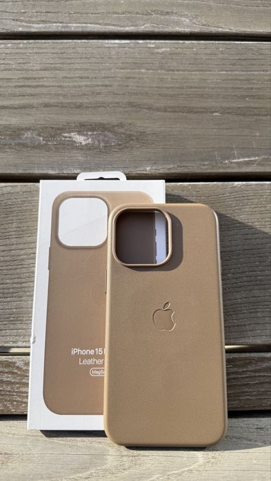 Skórzane Magsafe Etui Iphone 15 Pro Max w kolorze Bezowym