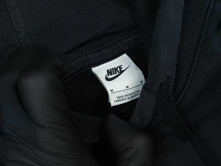 [M] NIKE на лампасах широке худі оригінальне бавовна чорне