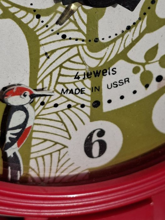 Unikat Stary budzik zsrr JANTAR Dzięcioł 1968 rok USSR prl Sprawny