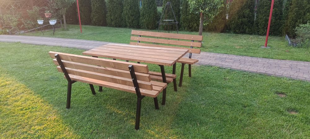 Stół i ławki ogrodowe, zestaw ogrodowy | OKAZJA !!!