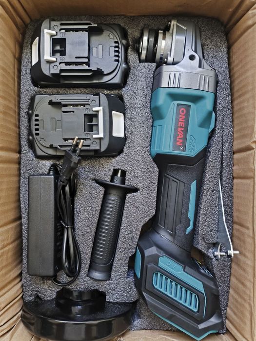 Шлиф машинка угловая Onevan, УШМ, болгарка, 2 акб 588Vf, безщеточний